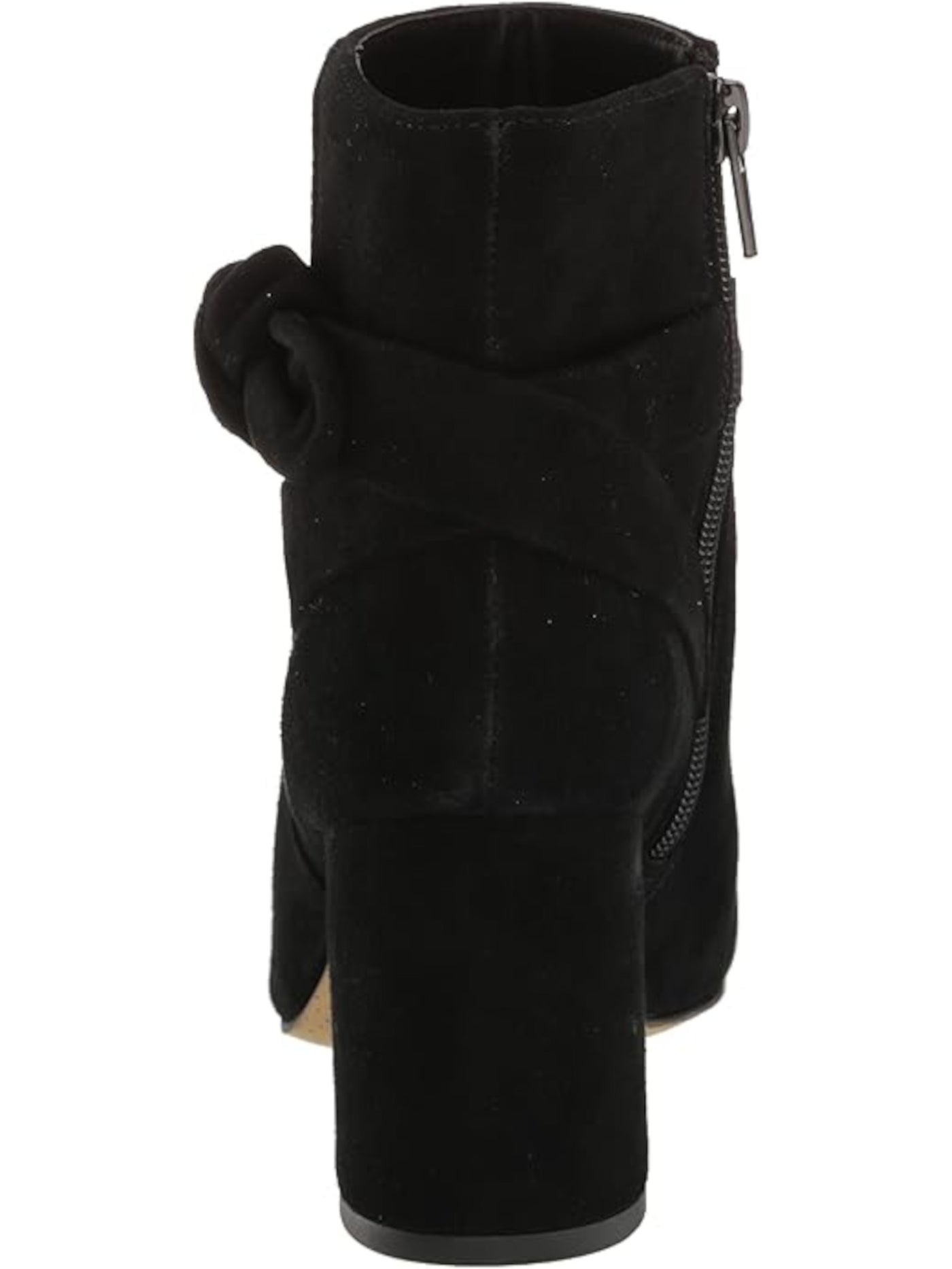 BELLA VITA Womens Black Bow Accent Cushioned Square Toe Block Heel Zip-Up Leather Dress Booties 8.5 WW
