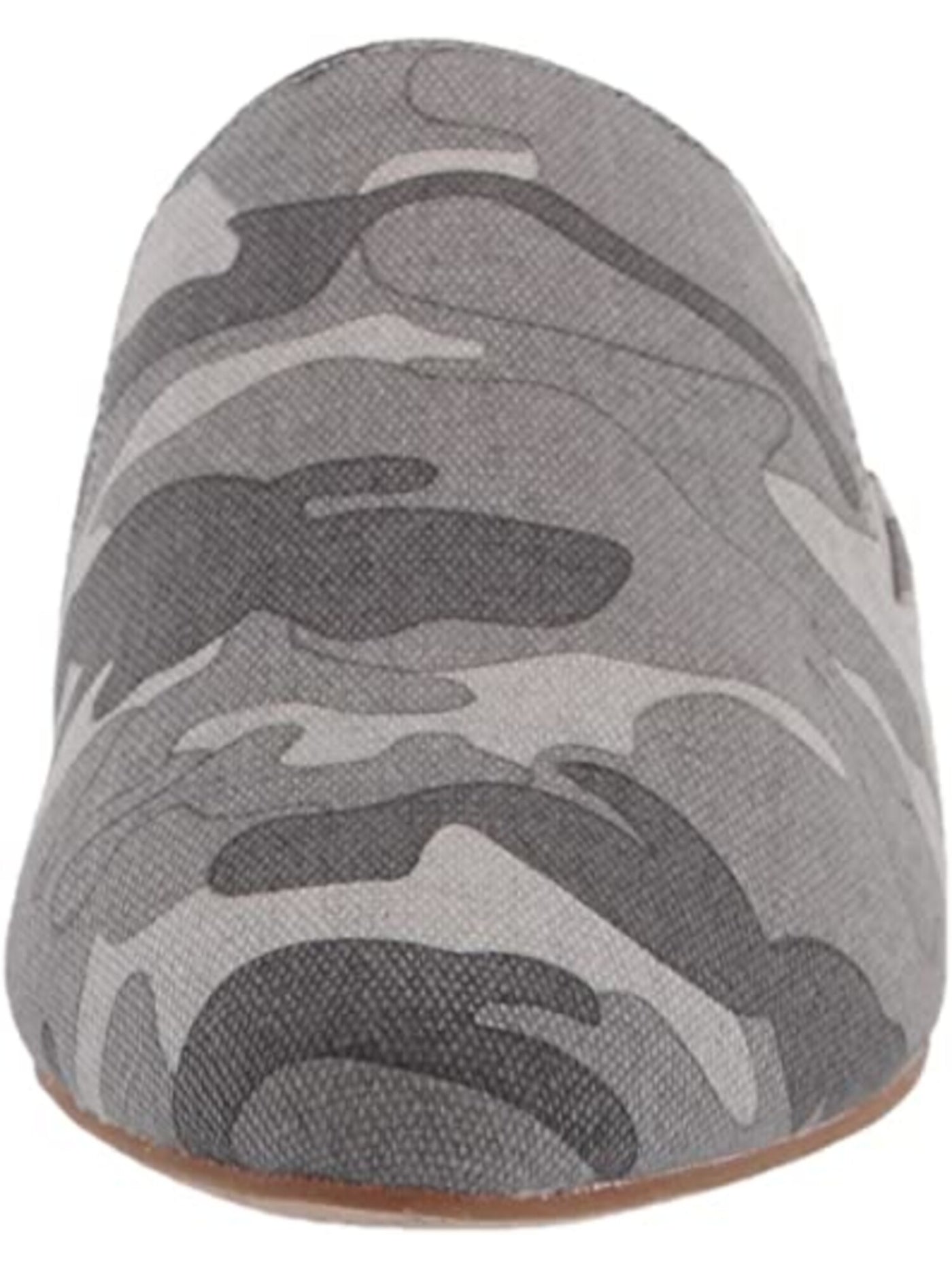 SPEECHLESS Womens Gray Camouflage Stretch Gore Comfort Lorne Round Toe Wedge Slip On Mules 6 M