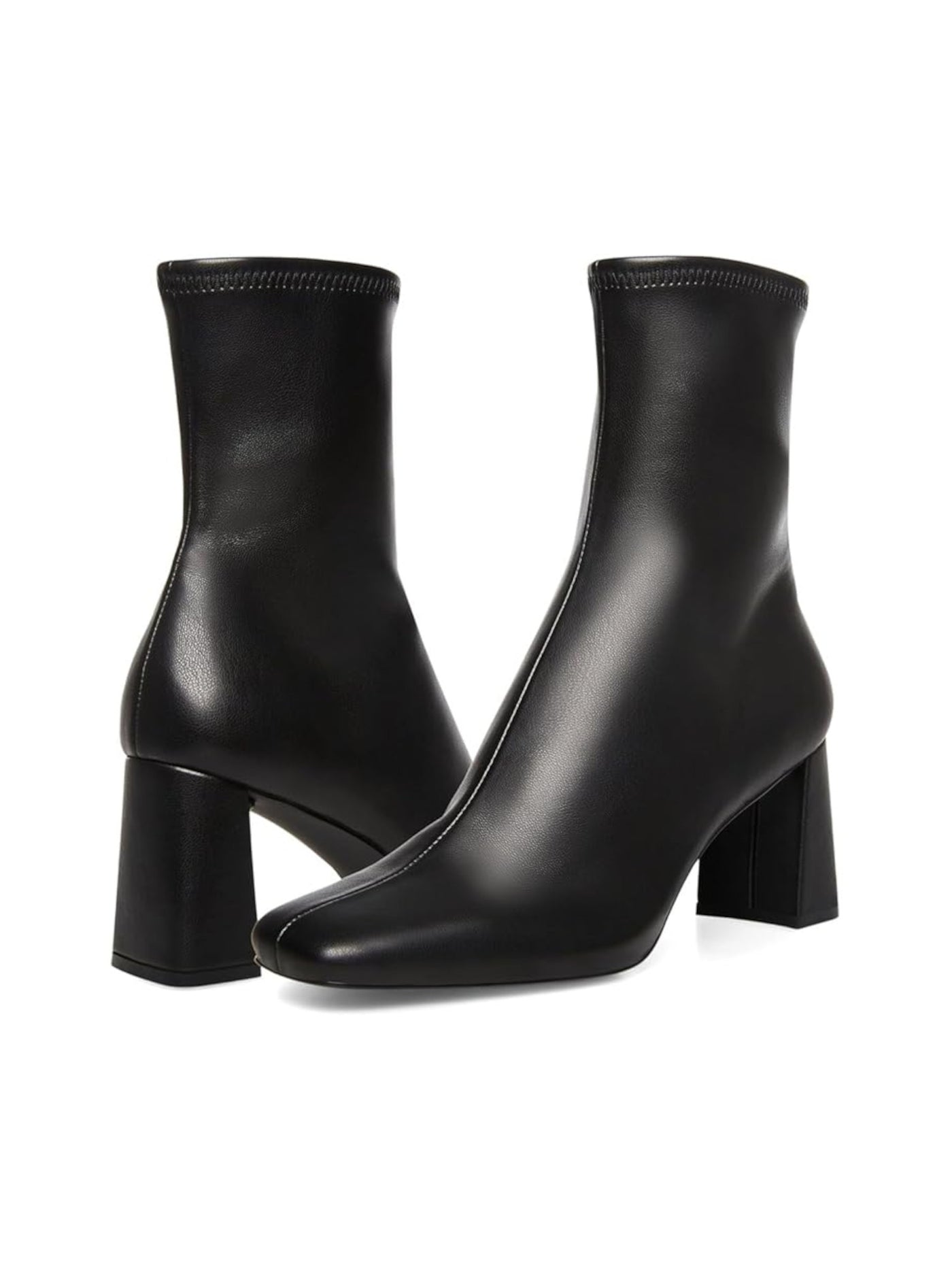 STEVE MADDEN Womens Black Seamed Front Padded Stretch Harli Square Toe Sculpted Heel Zip-Up Dress Booties 10 M