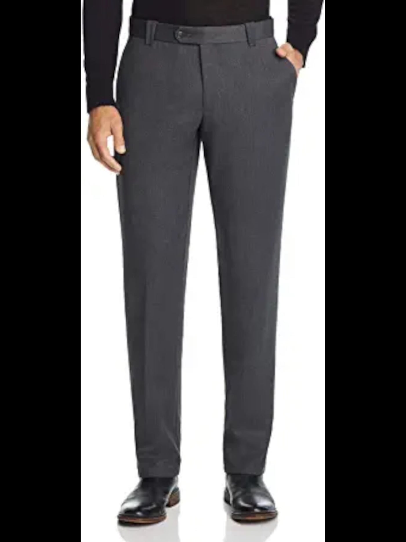 The Mens store Mens Black Straight Leg, Classic Fit Stretch Pants 32R