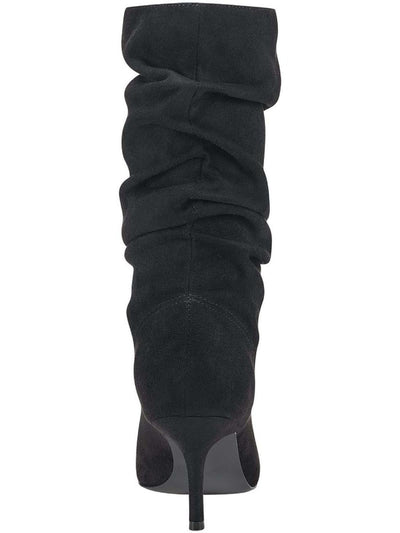 MARC FISHER Womens Black Padded Ruched Manya Pointed Toe Stiletto Dress Slouch Boot 5 M