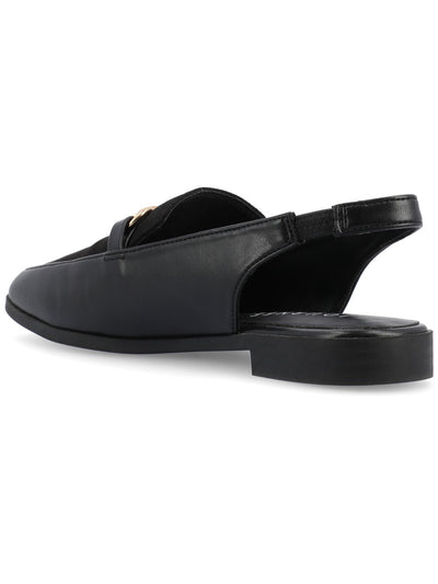 JOURNEE COLLECTION Womens Black Mixed Media Bit Hardware Goring Cushioned Lainey Square Toe Slip On Dress Slingback 8.5 M