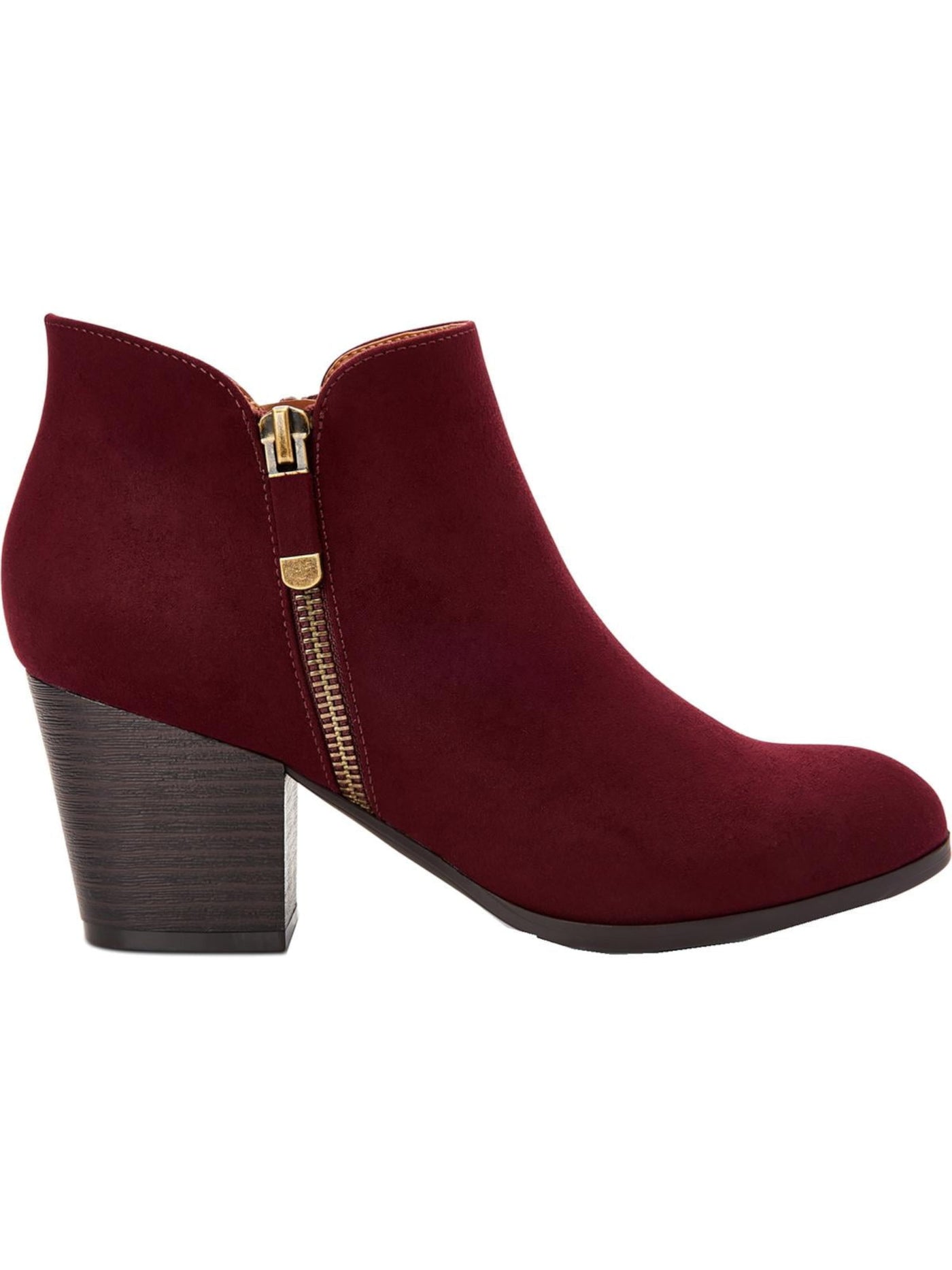 STYLE & COMPANY Womens Burgundy Zipper Accent Cushioned Masrinaa Almond Toe Block Heel Zip-Up Booties 9 M