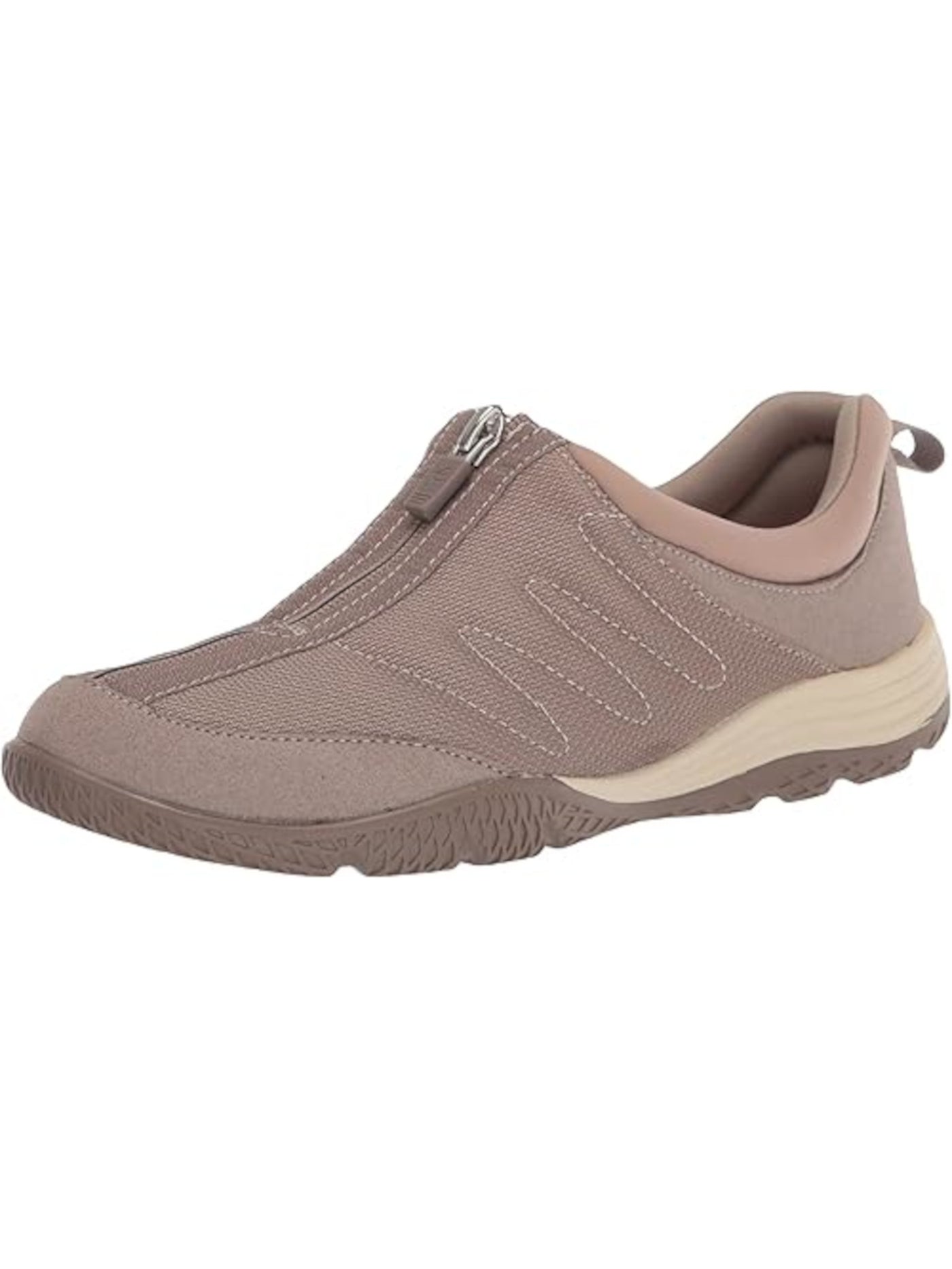EASY SPIRIT Womens Beige Removable Insole Comfort 1/2 Heel Arch Support Cushioned Bestrong Round Toe Zip-Up Athletic Sneakers Shoes 11 W