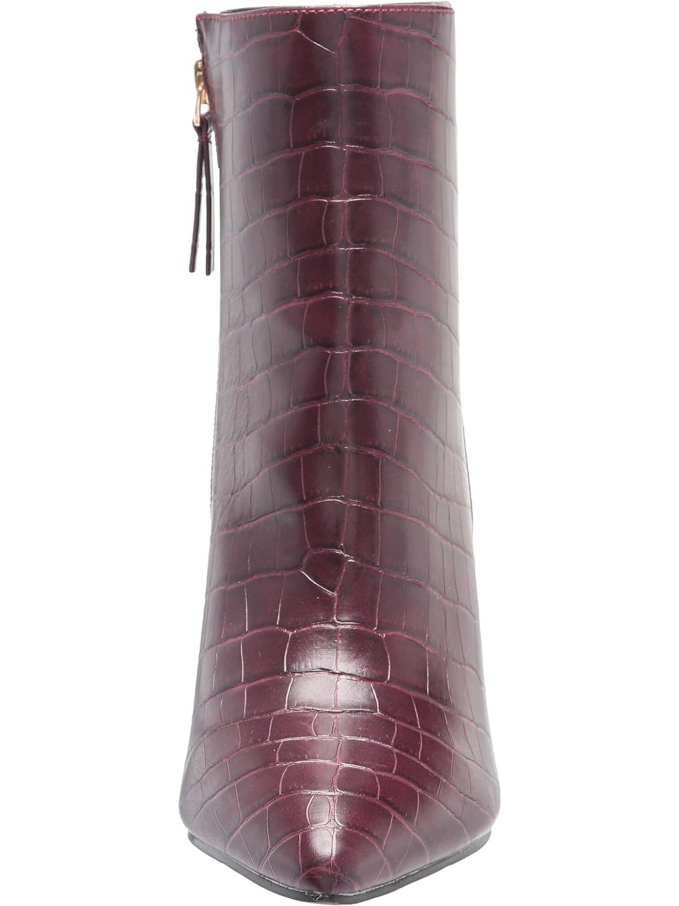 MADDEN GIRL Womens Burgundy Cushioned Flexx Pointed Toe Block Heel Zip-Up Dress Booties 9.5