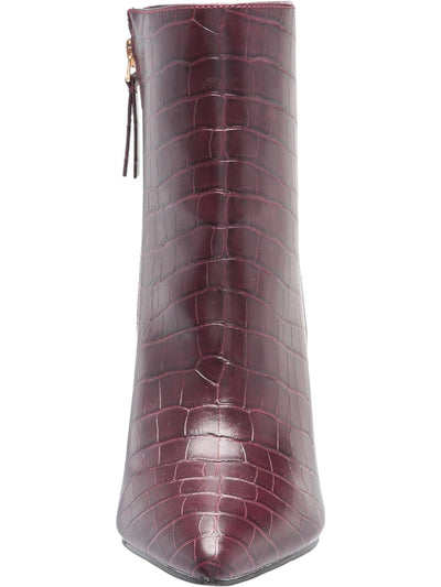 MADDEN GIRL Womens Burgundy Cushioned Flexx Pointed Toe Block Heel Zip-Up Dress Booties 9.5