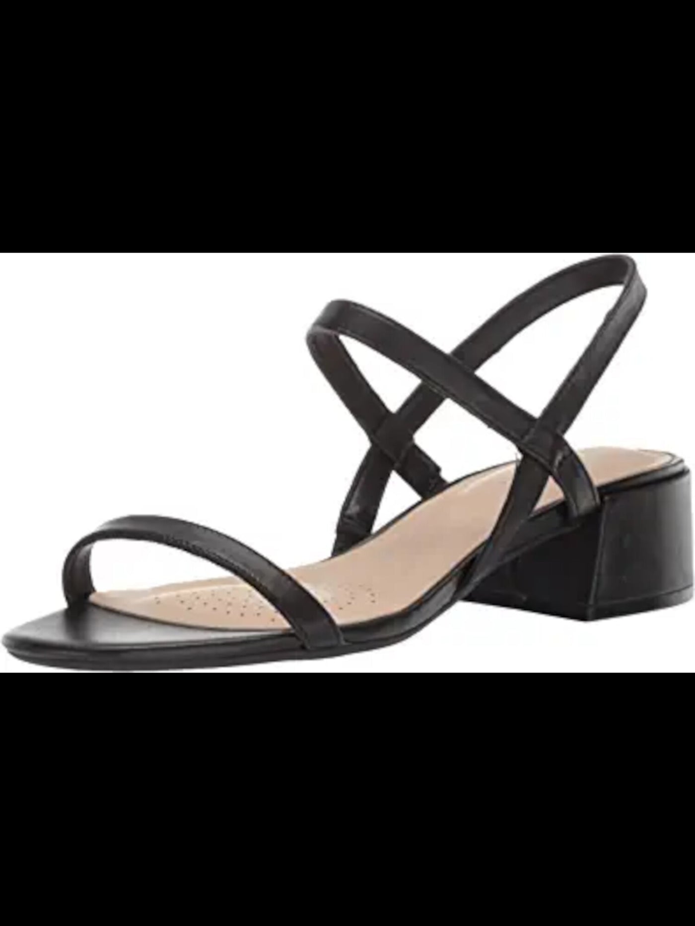 KENNETH COLE Womens Black Comfort Maisie Square Toe Block Heel Slip On Leather Slingback Sandal 5 M