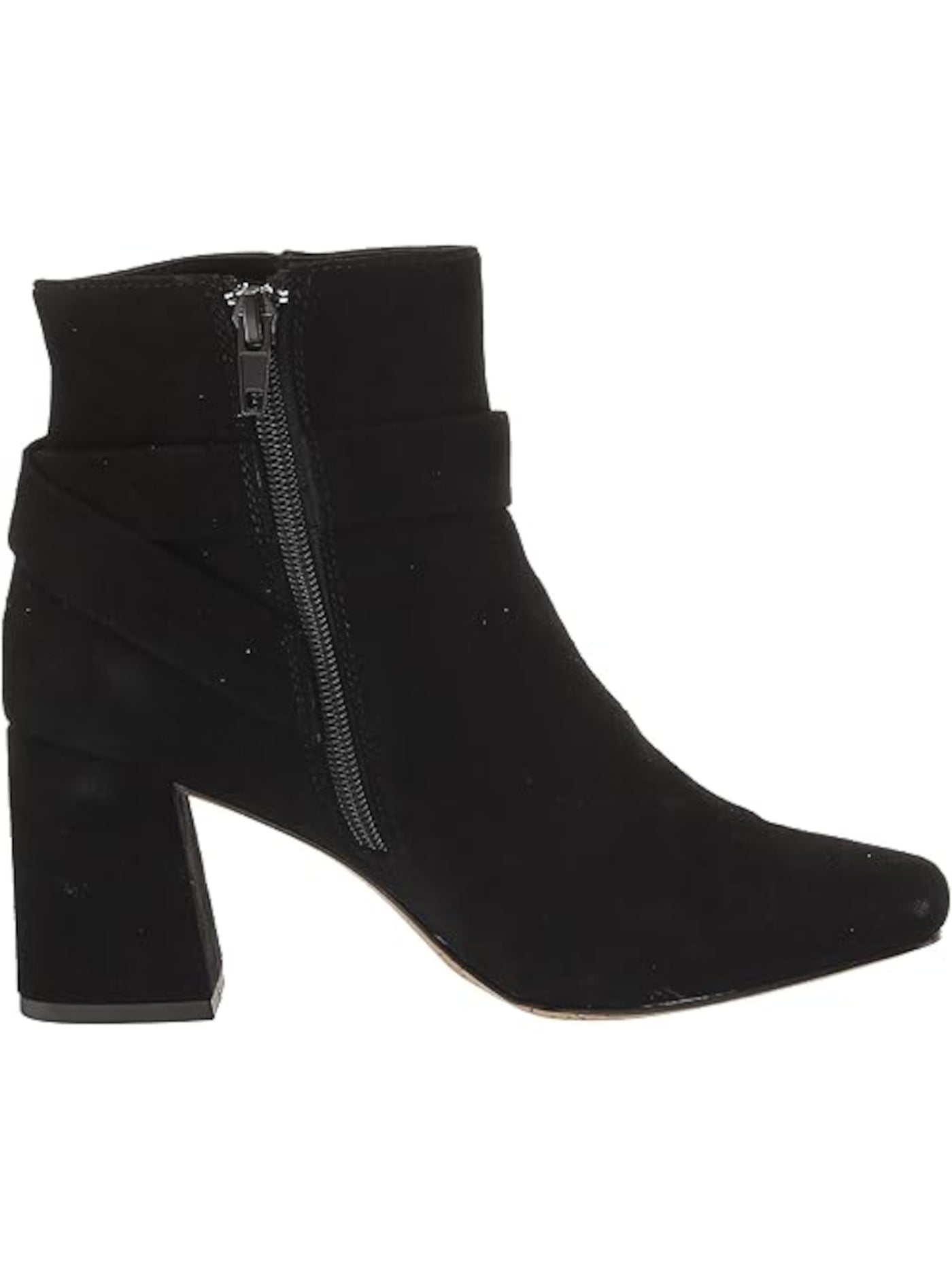 BELLA VITA Womens Black Bow Accent Cushioned Square Toe Block Heel Zip-Up Leather Dress Booties 8.5 WW
