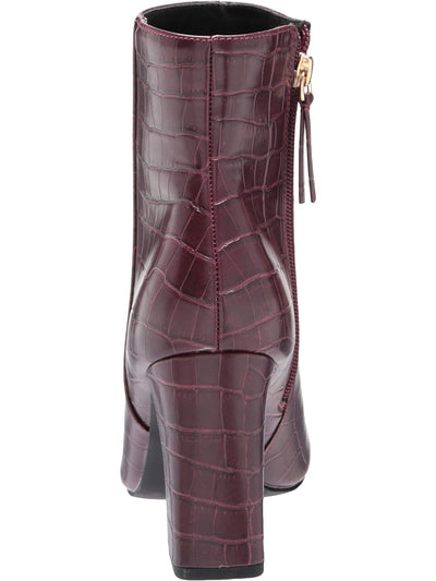 MADDEN GIRL Womens Burgundy Cushioned Flexx Pointed Toe Block Heel Zip-Up Dress Booties 9.5