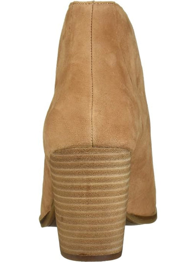LUCKY BRAND Womens Brown Open Vamp Comfort Joal Round Toe Block Heel Slip On Leather Dress Shootie 11 M