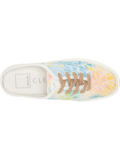 DOLCE VITA Womens White Tie Dye Lace Removable Insole Cushioned Vanie Round Toe Platform Slip On Sneakers Shoes 9