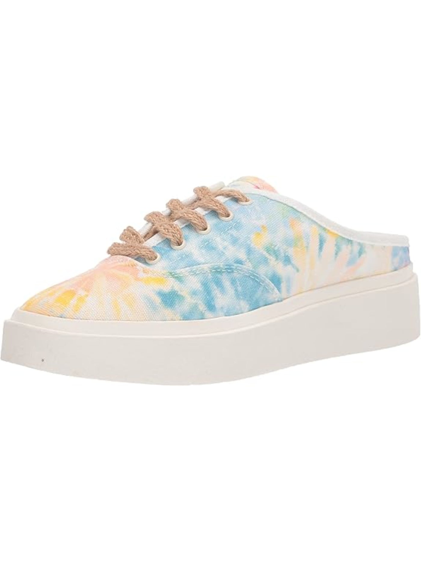 DOLCE VITA Womens White Tie Dye Lace Removable Insole Cushioned Vanie Round Toe Platform Slip On Sneakers Shoes 9