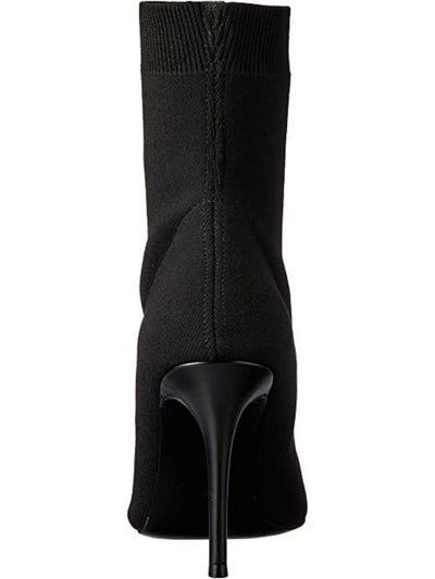 CHARLES BY CHARLES DAVID Womens Black Patterned Perforated Stretch Venus Pointed Toe Stiletto Heeled Boots 10 M