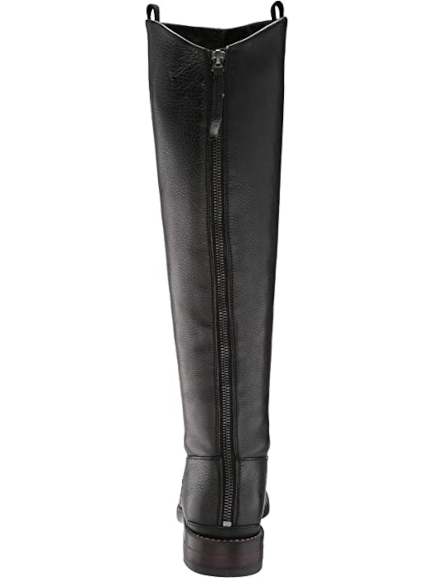 FRANCO SARTO Womens Black Back Zipper Closure Wide Calf Cushioned Meyer Almond Toe Block Heel Zip-Up Leather Riding Boot 6 W WC