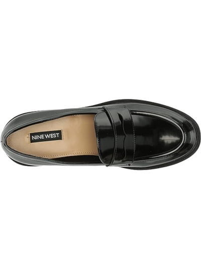 NINE WEST Womens Black Padded Maibel Round Toe Slip On Loafers Shoes 8 M
