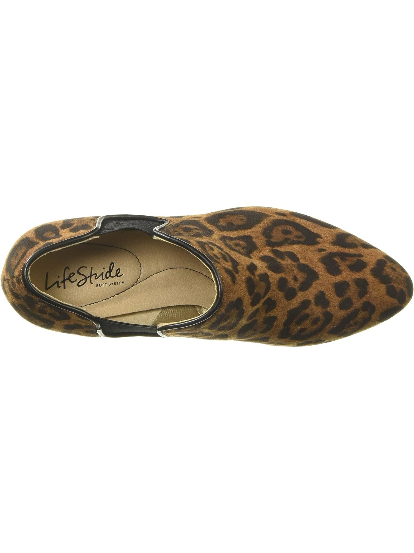 LIFE STRIDE Womens Brown Leopard Print Goring Cushioned Gilmore Round Toe Block Heel Slip On Shootie 9.5 W
