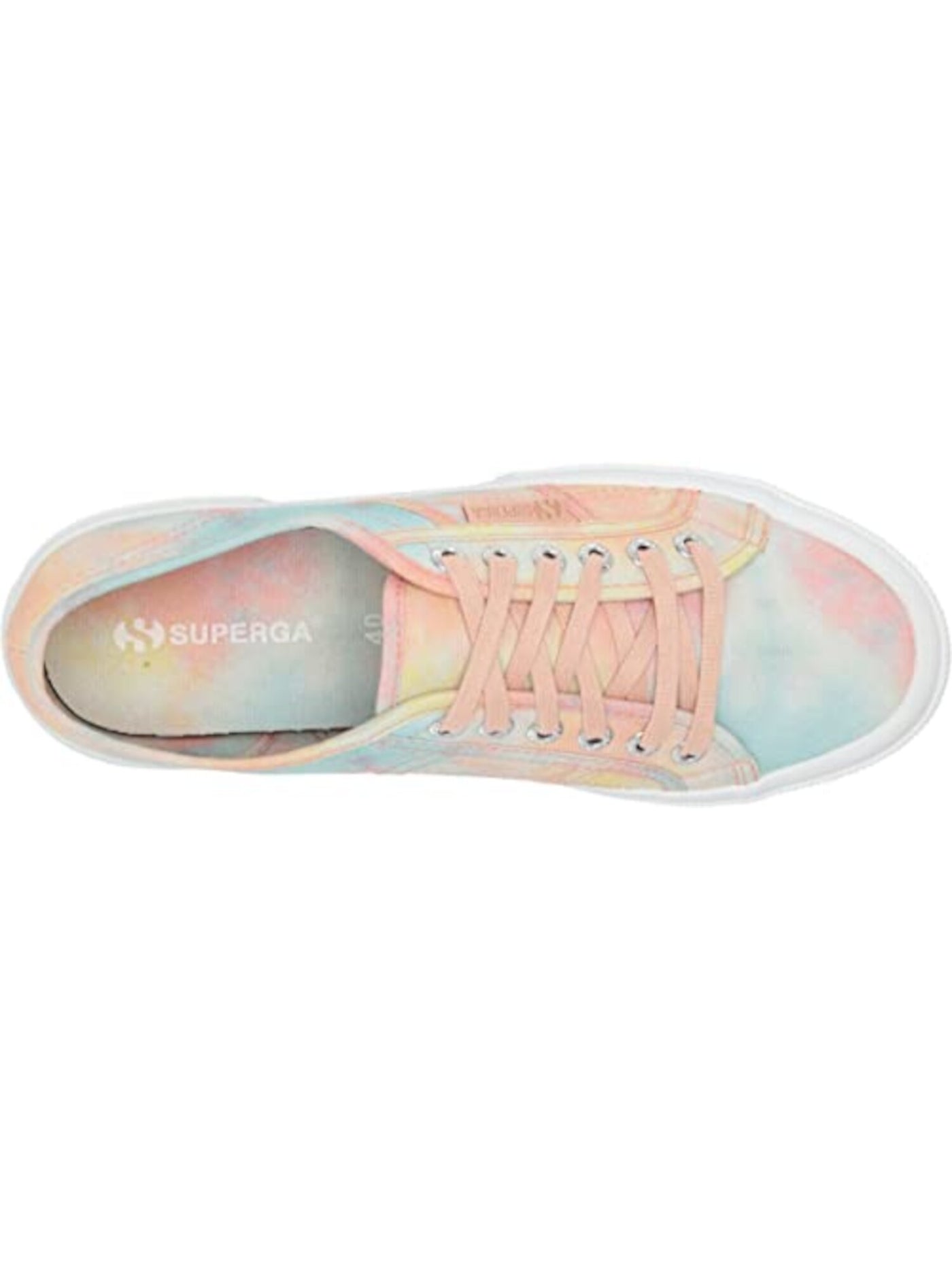 SUPERGA Womens Orange Tie Dye Traction Metal Eyelets Cushioned Logo Fantasy Cotu Round Toe Lace-Up Athletic Sneakers Shoes 41