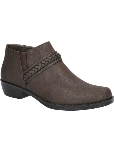 EASY STREET Womens Gray Goring Braided Cushioned Jalia Round Toe Block Heel Zip-Up Booties 7.5 W