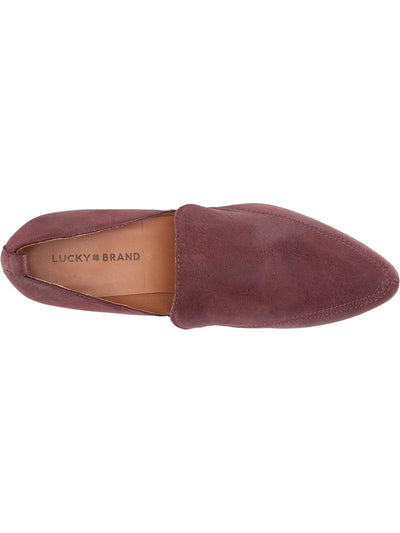 LUCKY BRAND Womens Maroon Side Cutouts Pull Tab Padded Mahzan Almond Toe Block Heel Slip On Leather Shootie 5.5 M