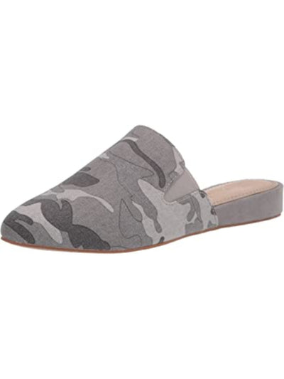 SPLENDID Womens Gray Camouflage Stretch Gore Comfort Lorne Round Toe Wedge Slip On Mules 9.5 M