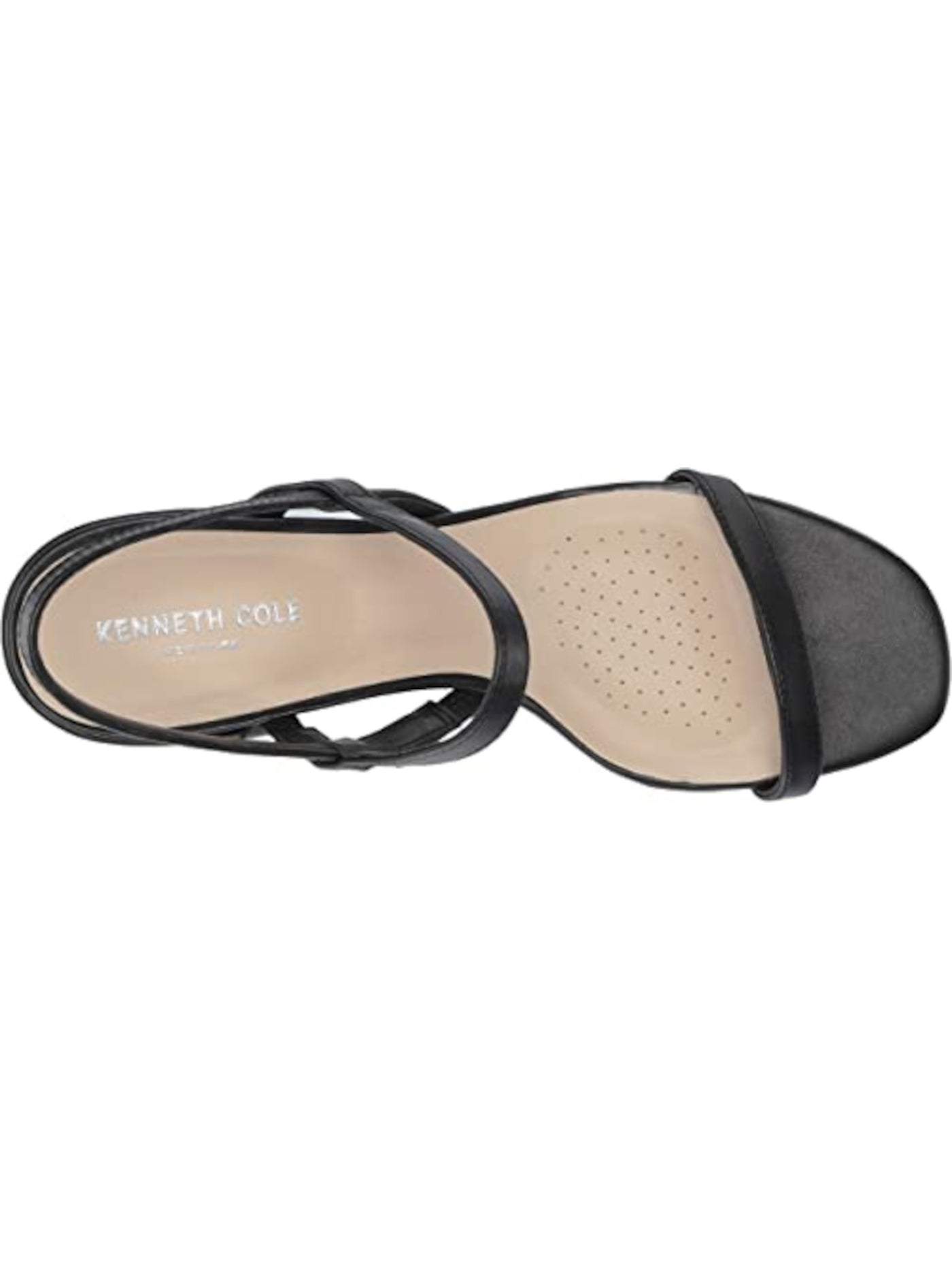 KENNETH COLE NEW YORK Womens Black Comfort Maisie Square Toe Block Heel Slip On Leather Slingback Sandal 6 M