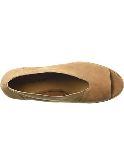 LUCKY BRAND Womens Brown Open Vamp Comfort Joal Round Toe Block Heel Slip On Leather Dress Shootie 11 M