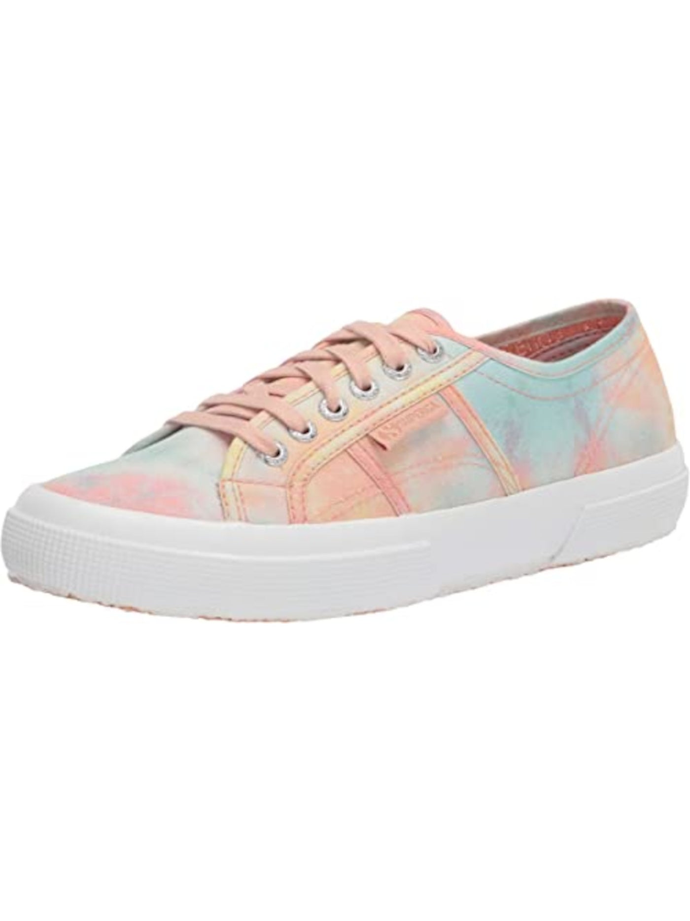 SUPERGA Womens Orange Tie Dye Traction Metal Eyelets Cushioned Logo Fantasy Cotu Round Toe Lace-Up Athletic Sneakers 41.5