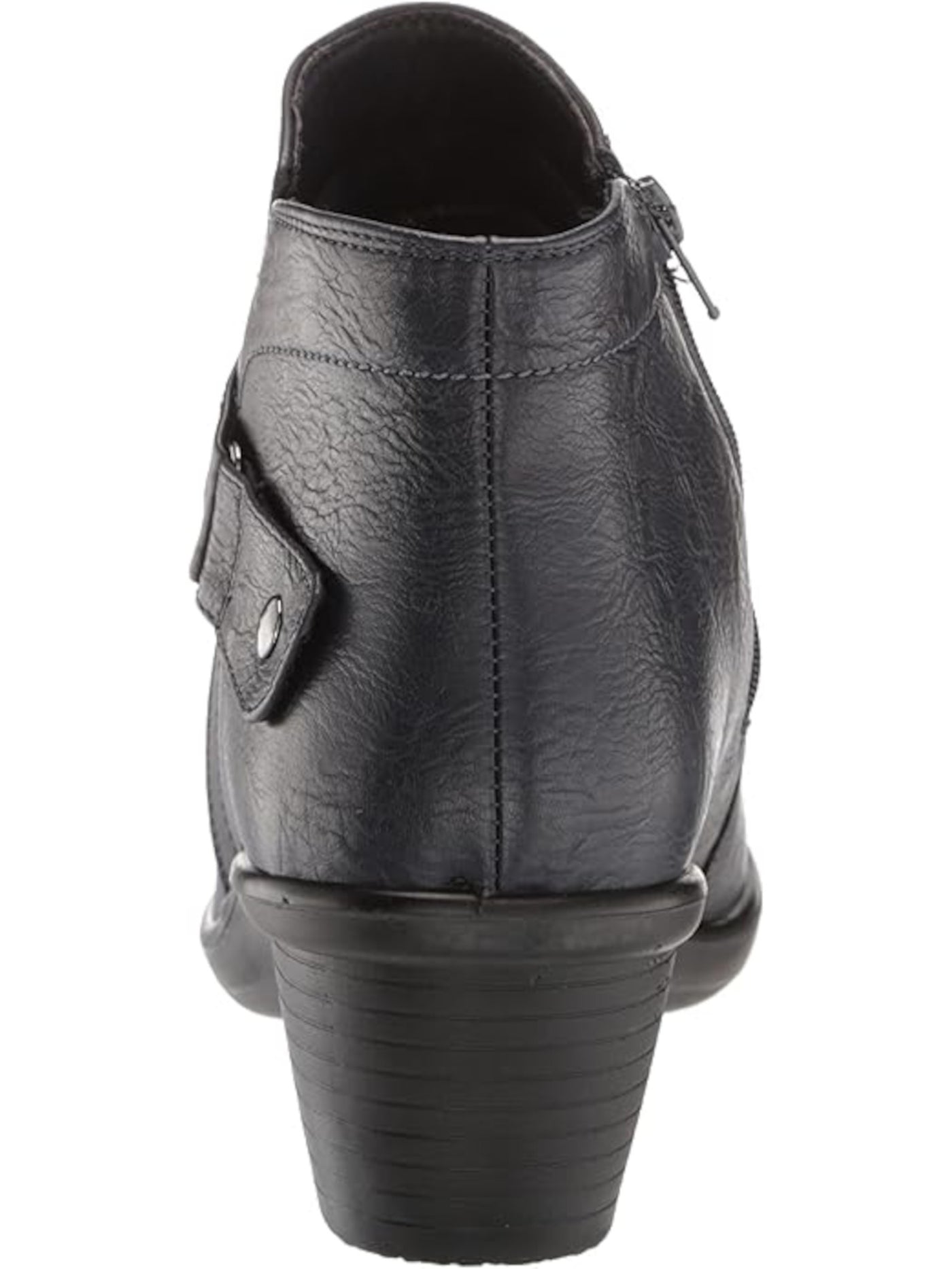 EASY STREET Womens Navy Flexible Ruched Cushioned Damita Round Toe Block Heel Zip-Up Booties 8 N
