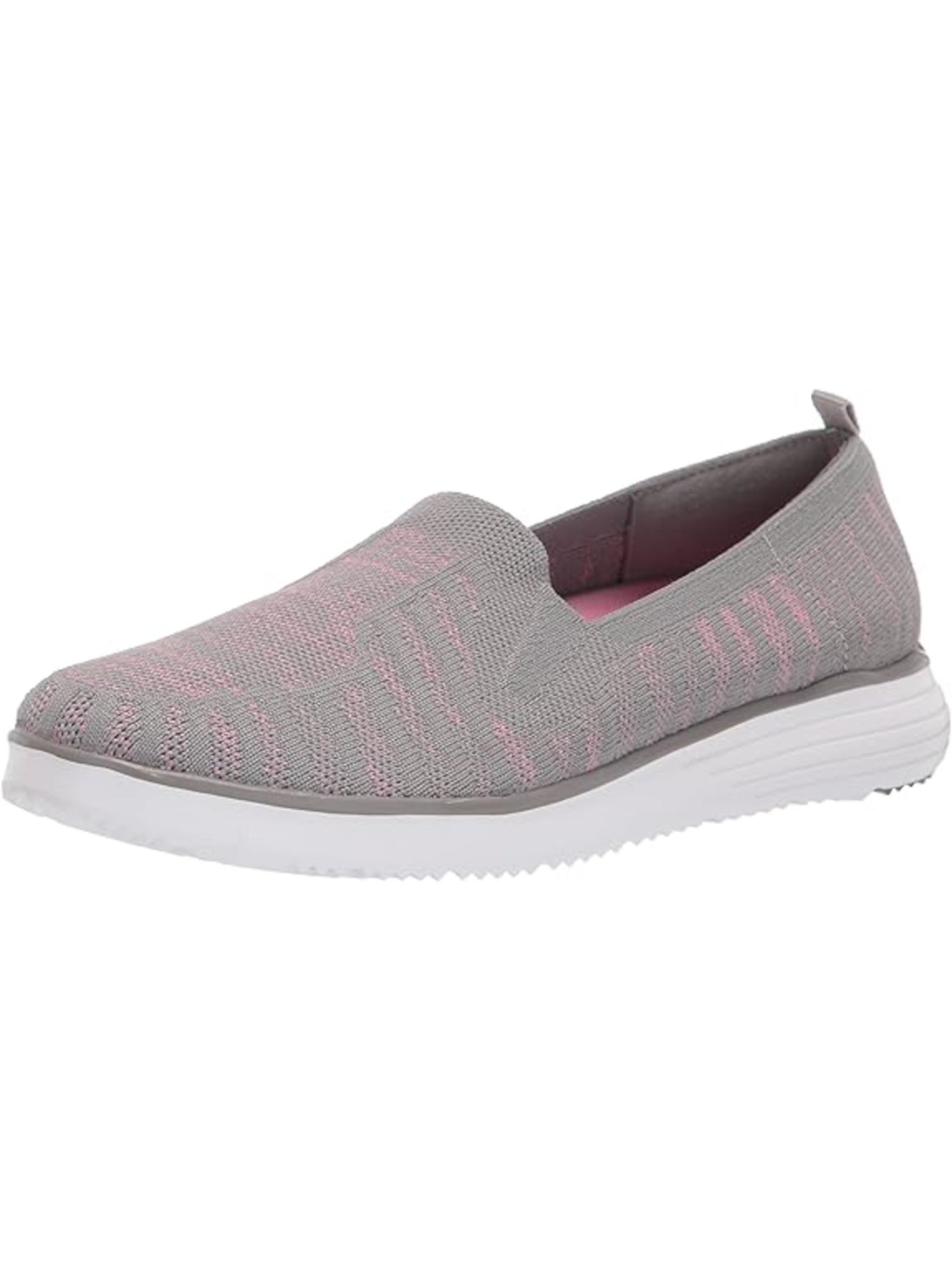 PROPET Womens Gray Mixed Knit Arch Support Padded Back Pull-Tab Breathable Removable Insole Travelfit Round Toe Wedge Slip On Sneakers Shoes 7.5 N