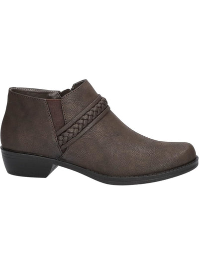 EASY STREET Womens Gray Goring Braided Cushioned Jalia Round Toe Block Heel Zip-Up Booties 7.5 W