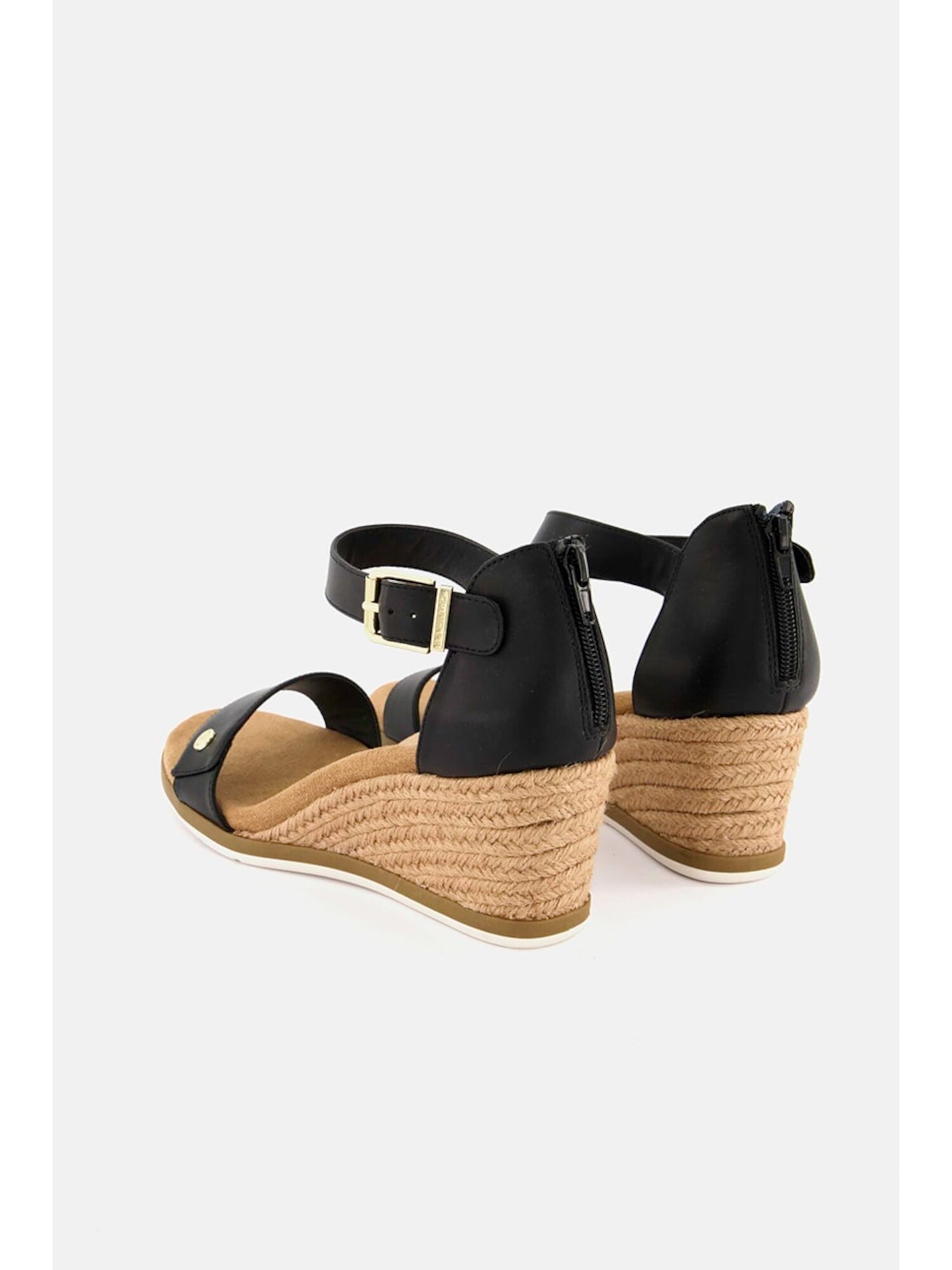GIANI BERNINI Womens Black Buckle Accent Cushioned Daytonn Almond Toe Wedge Zip-Up Espadrille Shoes 5.5 M