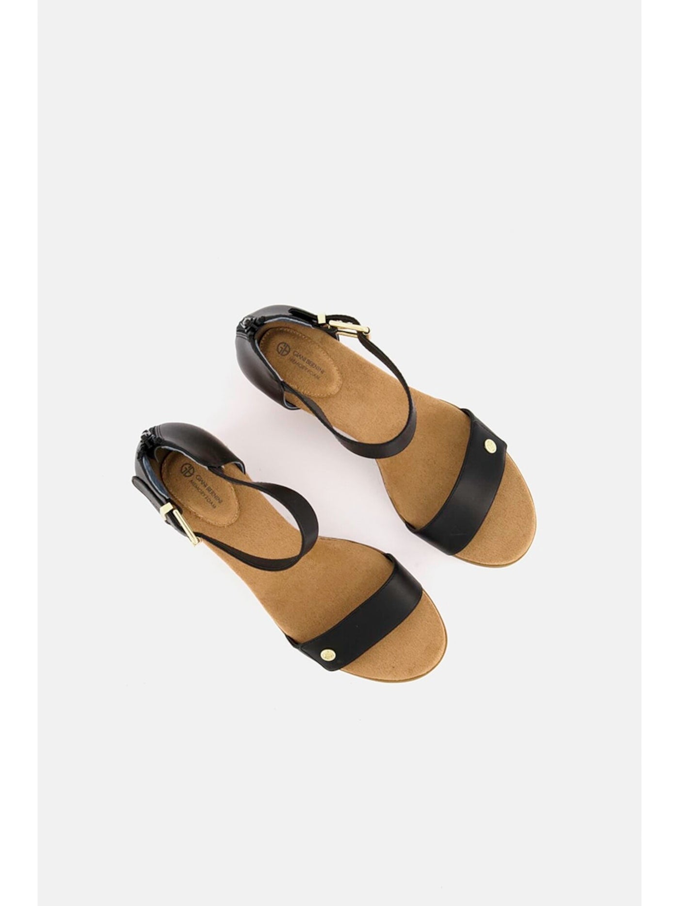 GIANI BERNINI Womens Black Buckle Accent Cushioned Daytonn Almond Toe Wedge Zip-Up Espadrille Shoes M