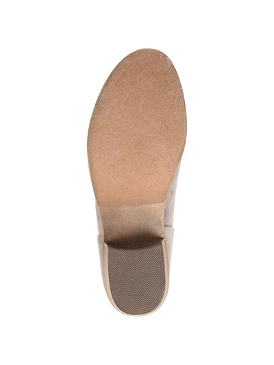 JOURNEE COLLECTION Womens Gray V-Notched Padded Livvy Round Toe Block Heel Zip-Up Booties M