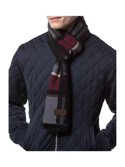 GALLERY SEVEN Mens Black Printed Winter Scarf