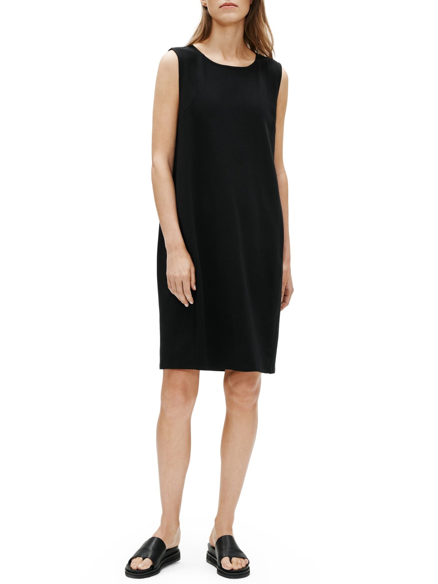 EILEEN FISHER Womens Black Sleeveless Scoop Neck Above The Knee Shift Dress XL