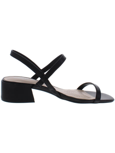 KENNETH COLE NEW YORK Womens Black Comfort Maisie Square Toe Block Heel Slip On Leather Slingback Sandal 6.5 M
