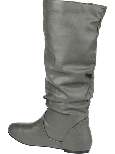 JOURNEE COLLECTION Womens Gray Slouchy Padded Jayne Round Toe Riding Boot 6.5