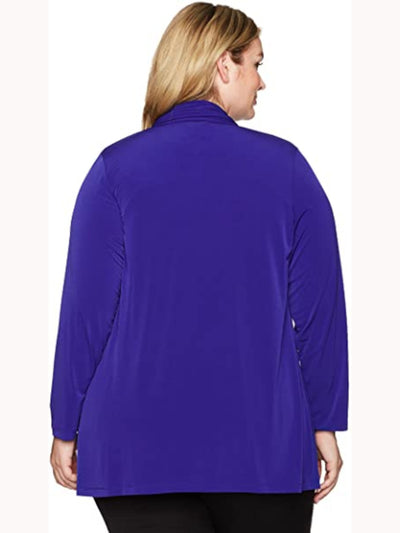 CALVIN KLEIN Womens Blue Open Cardigan T-Shirt Plus 3X