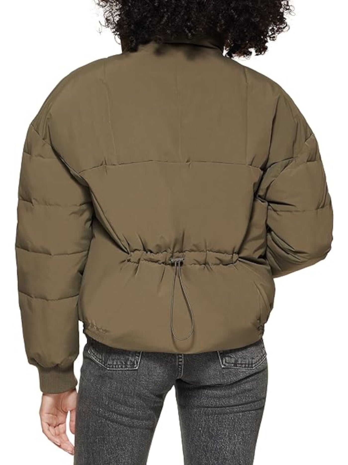LEVI'S Womens Green Zippered Pocketed Hooded Long Sleeve Mock Neck Puffer Winter Jacket Coat S