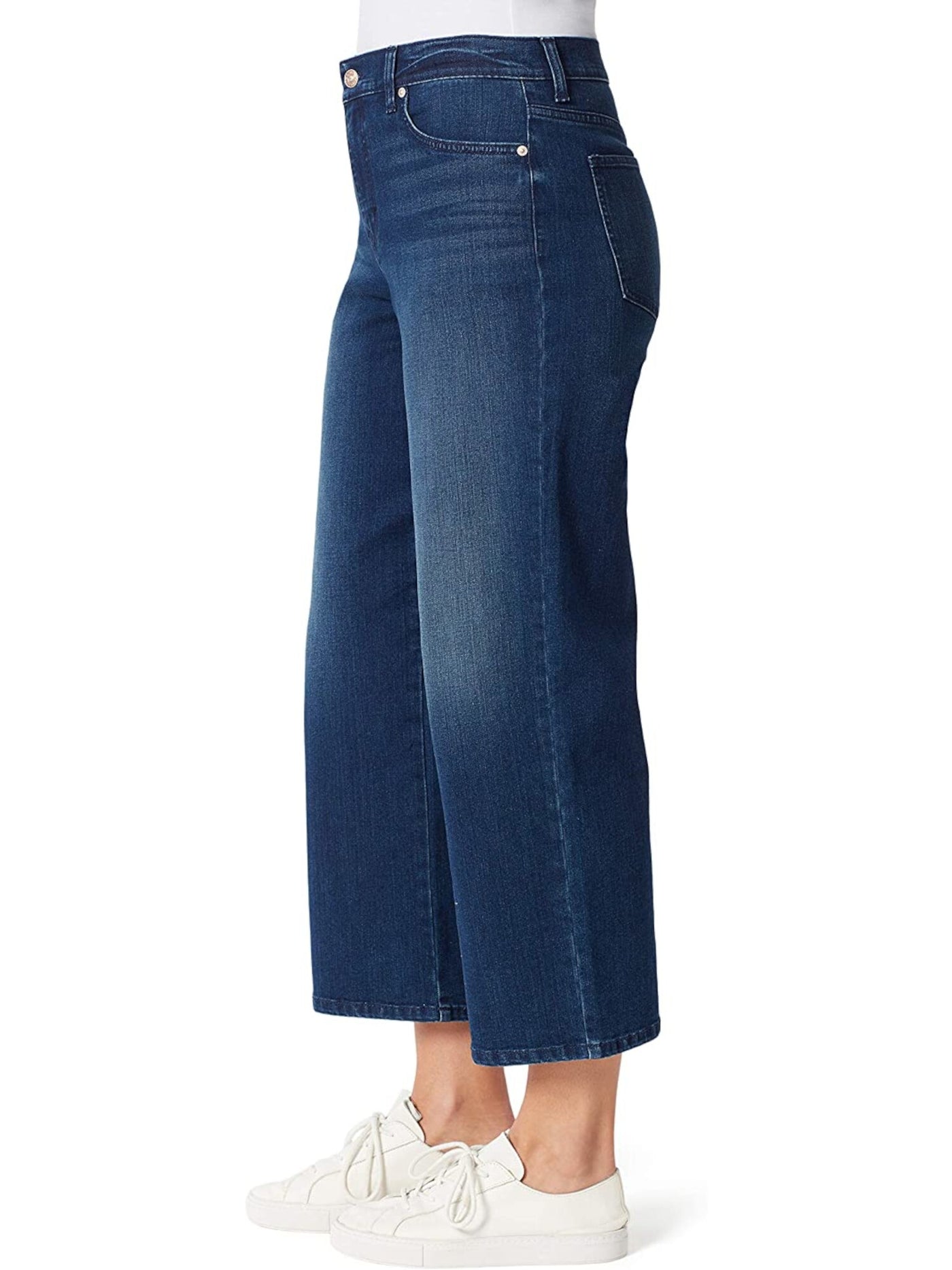 GLORIA VANDERBILT Womens Blue Stretch Zippered Pocketed Kick Flare Mid-rise Cropped Jeans 10