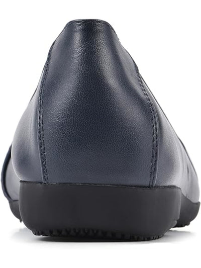 CLIFFS BY WHITE MOUNTAIN Womens Navy Chain Accent Arch Support Cushioned Charmed Round Toe Slip On Ballet Flats 7.5 M