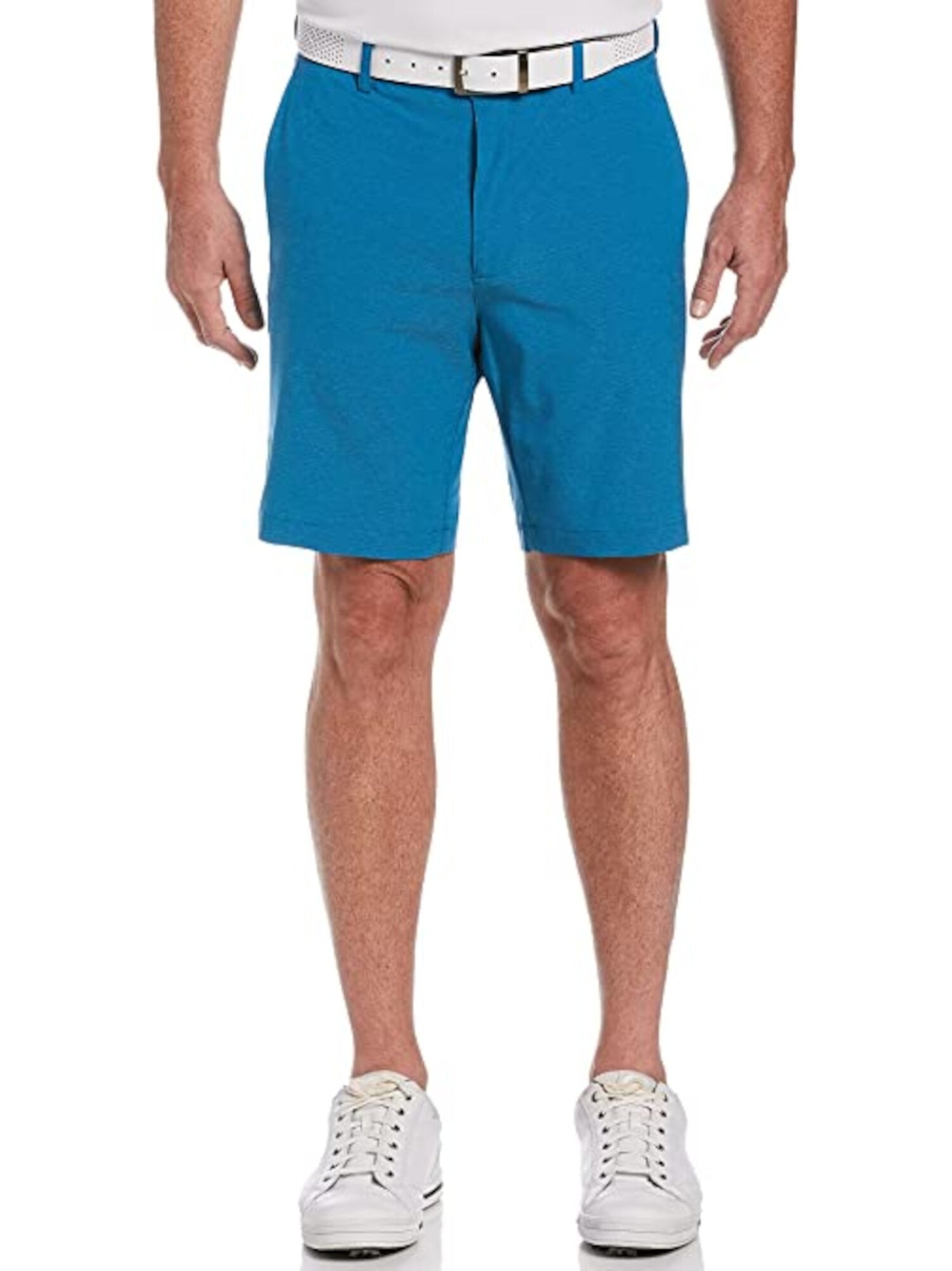 PGA TOUR Mens Eco Dobby Blue Flat Front, Stretch, Moisture Wicking Shorts 40