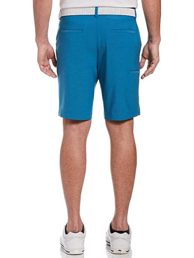 PGA TOUR Mens Eco Dobby Blue Flat Front, Stretch, Moisture Wicking Shorts 40