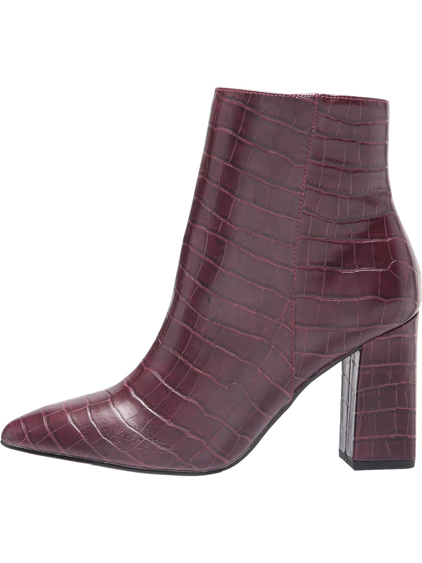 MADDEN GIRL Womens Burgundy Cushioned Flexx Pointed Toe Block Heel Zip-Up Dress Booties 9.5