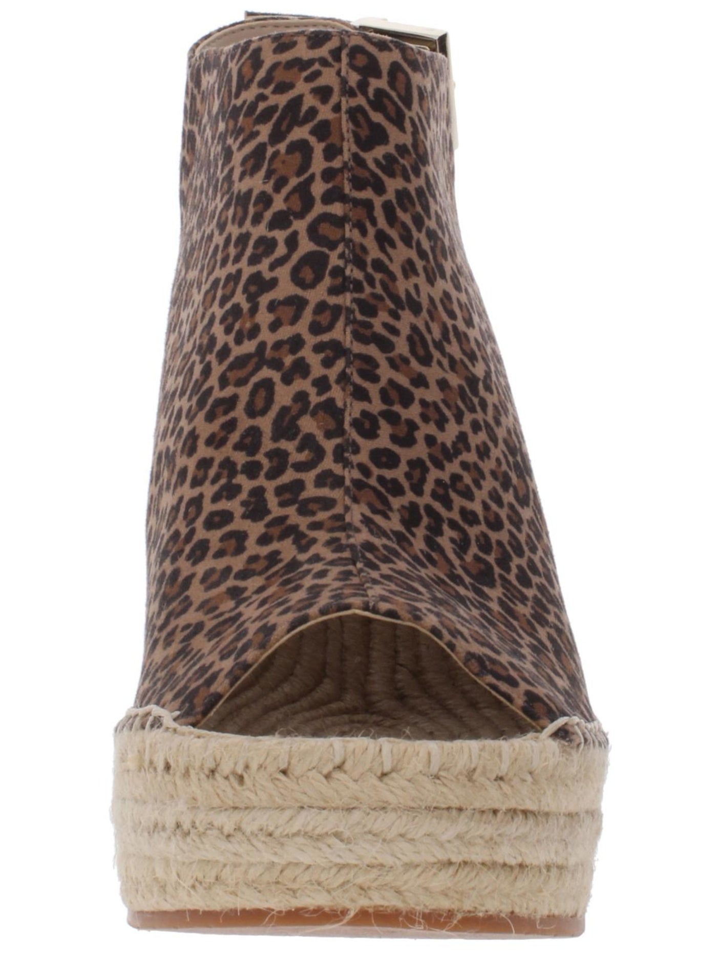 KENNETH COLE Womens Brown Animal Print Peep-Toe Slingback Retro-Inspired 1" Platform Padded Olivia Round Toe Wedge Buckle Espadrille Shoes 9.5 M