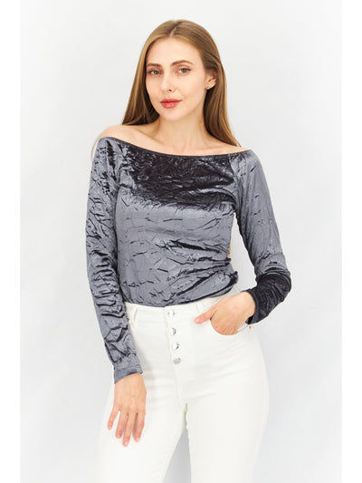 MAISIE Womens Silver Bodysuit S