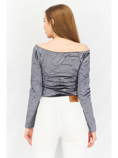 MAISIE Womens Silver Bodysuit S