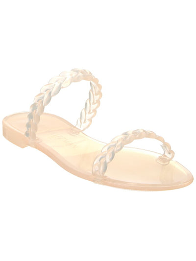 STUART WEITZMAN Womens Beige Braided Strappy Sawyer Round Toe Slip On Slide Sandals 7 B
