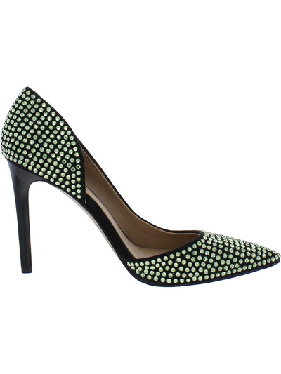 INC Womens Green Padded Embellished D Orsay Kenjay Pointy Toe Stiletto Slip On Pumps Shoes 7 M