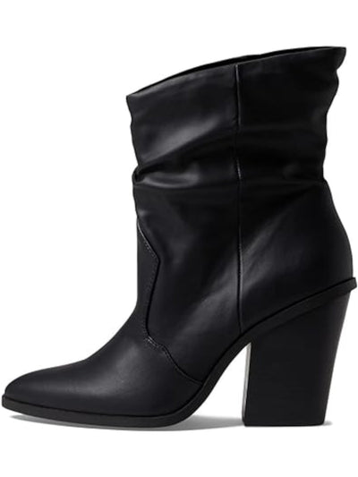 DOLCE VITA Womens Black Padded Almond Toe Block Heel Slouch Boot 8